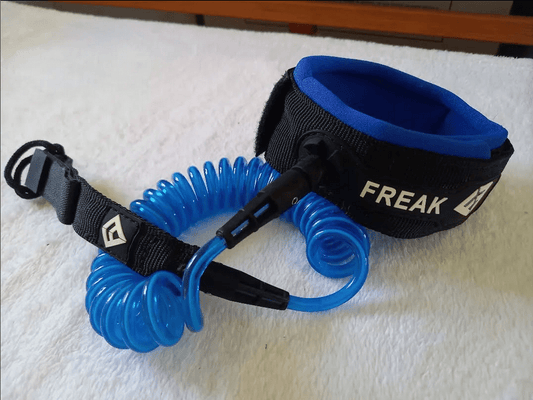 10' SUP Coiled Calf Freak Traction Leash Blue - CM Surfing